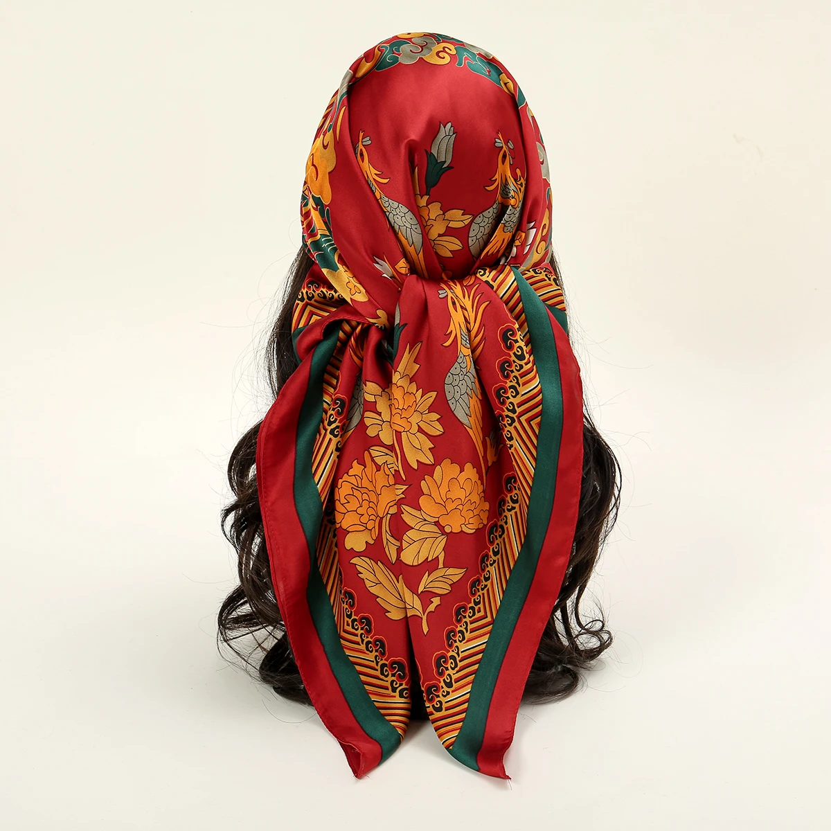 

Square Scarf For Women Floral Printed Women Fashion Imitated Silk Scarf Foulard Muslim Hijab Headscarf Wraps Headband Turban