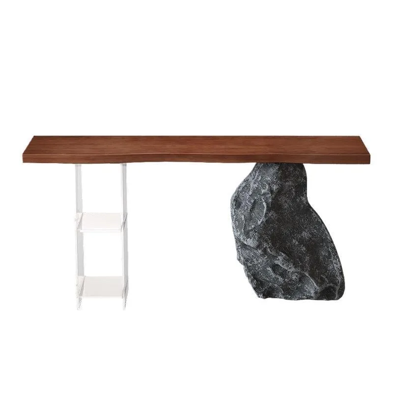 Light luxury acrylic entrance table, corridor against the wall, Chinese art solid wood simple end view table, modern home entry