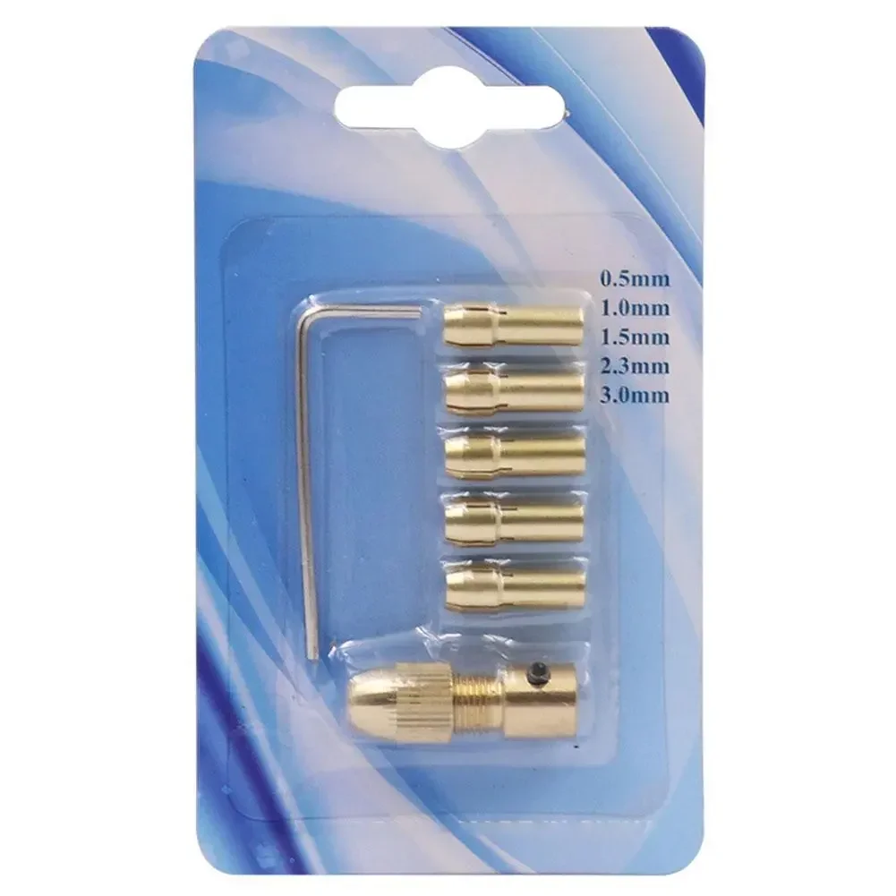 7pcs Mini trapano mandrino a pinza in ottone 2.35/3.17/4.05/5.05mm adattatore mandrino per trapano elettrico per accessori per utensili elettrici Dremel