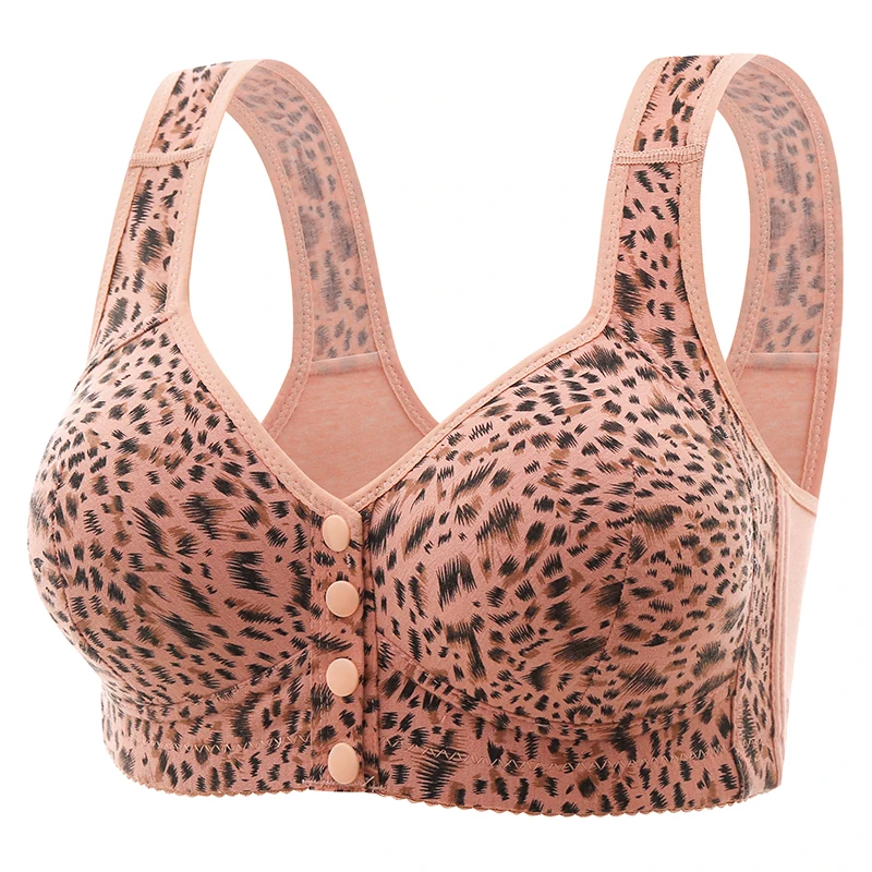 New Leopard Sexy Front Closure Bra Women Front Fastening Bra Wireless Bras for Women Push Up Lingerie Plus Size Brassiere