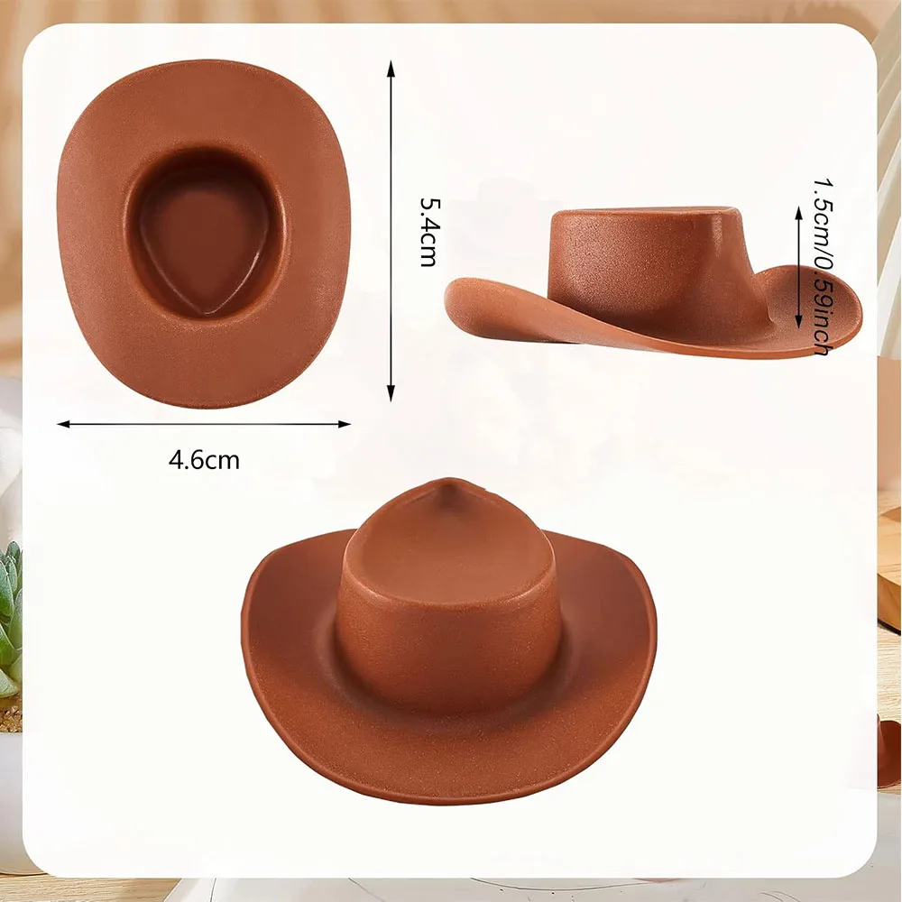 30 Pieces Brown Cowboy Hat Mini Western Cowgirl Hat Doll Hats Plastic Cute Doll Hats Decoration Accessories for Birthday Party