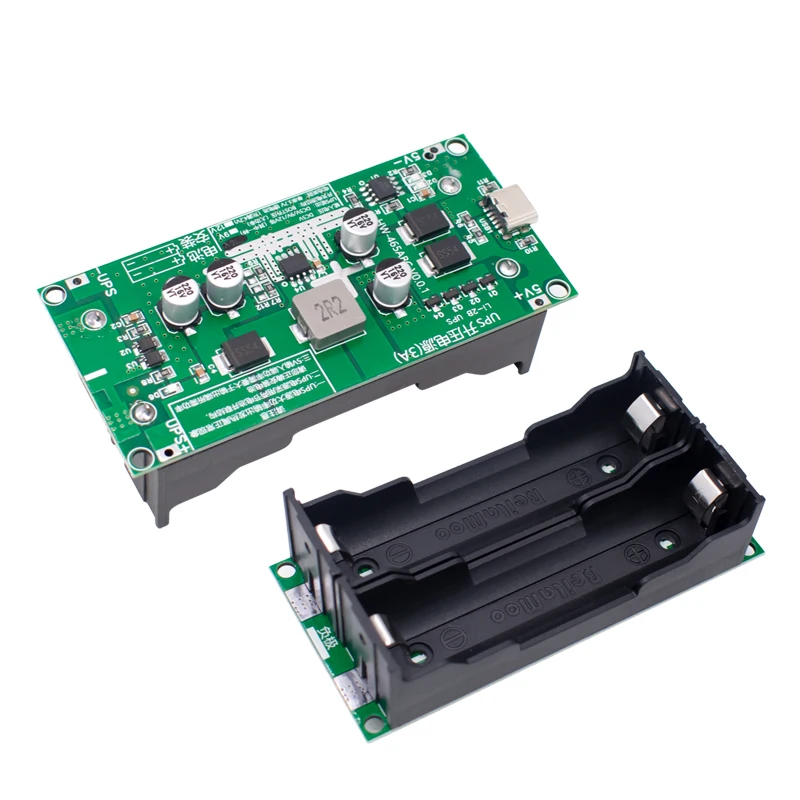 Módulo de carga de batería de litio tipo C, convertidor de fuente de alta potencia UPS, 15W, 3A, 18650, 5V, 9V, 12V