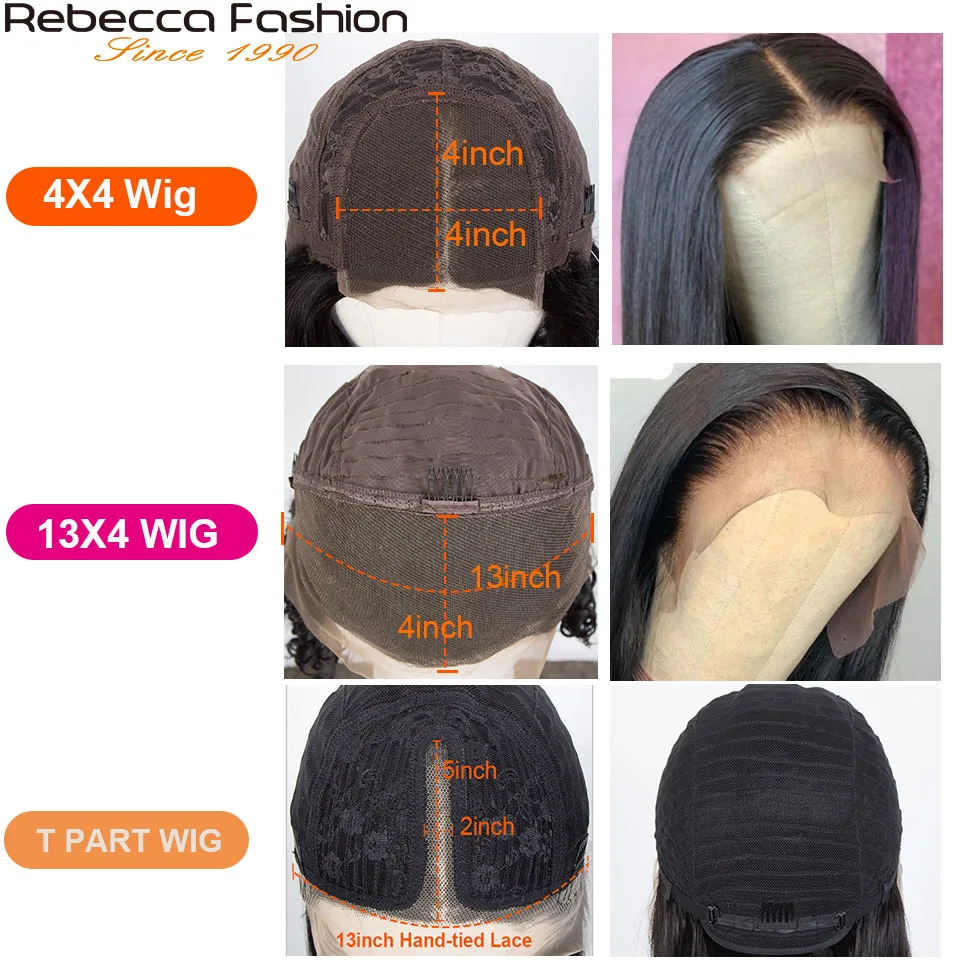 Rebecca Short Bob Lace Front Wig 13x4 Brazilian Straight Lace Front Human Hair Wig For Black Women Pre-plucked With Baby Hair images - 6