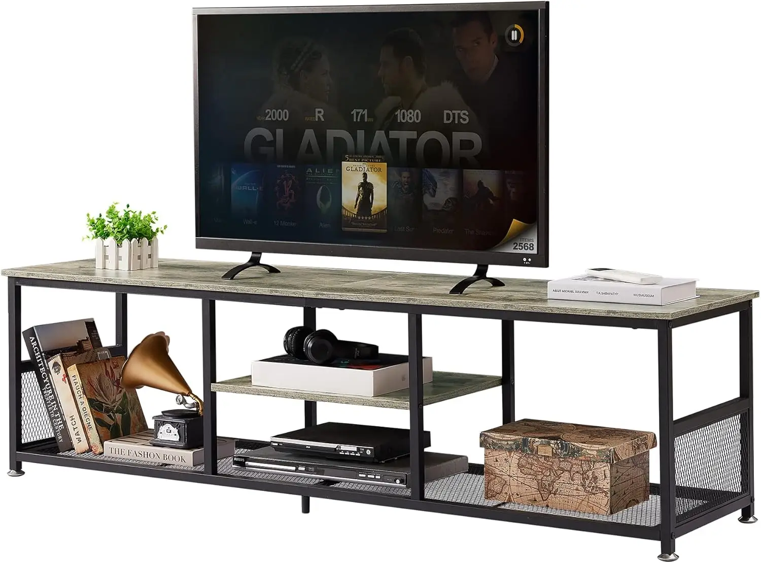 

TV Stand for Televisions up to 80 Inch 70" Entertainment Center with Open Storage Shelves for Living Room/Bedroom