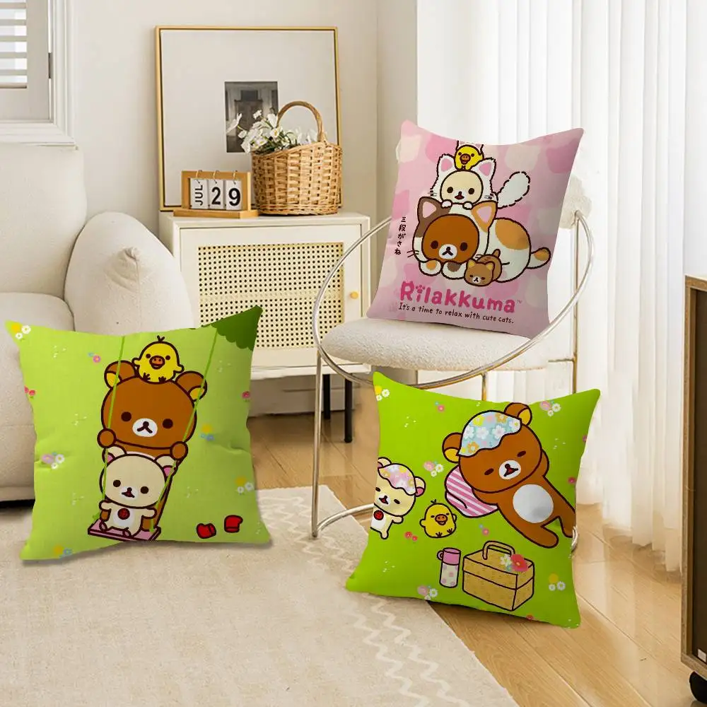 Kwaii Cute P-RilakkumaS Bear Personalized Pillow Dust Cover Bedroom Kids Party Decoration Pillowcase Birthday Children Gift