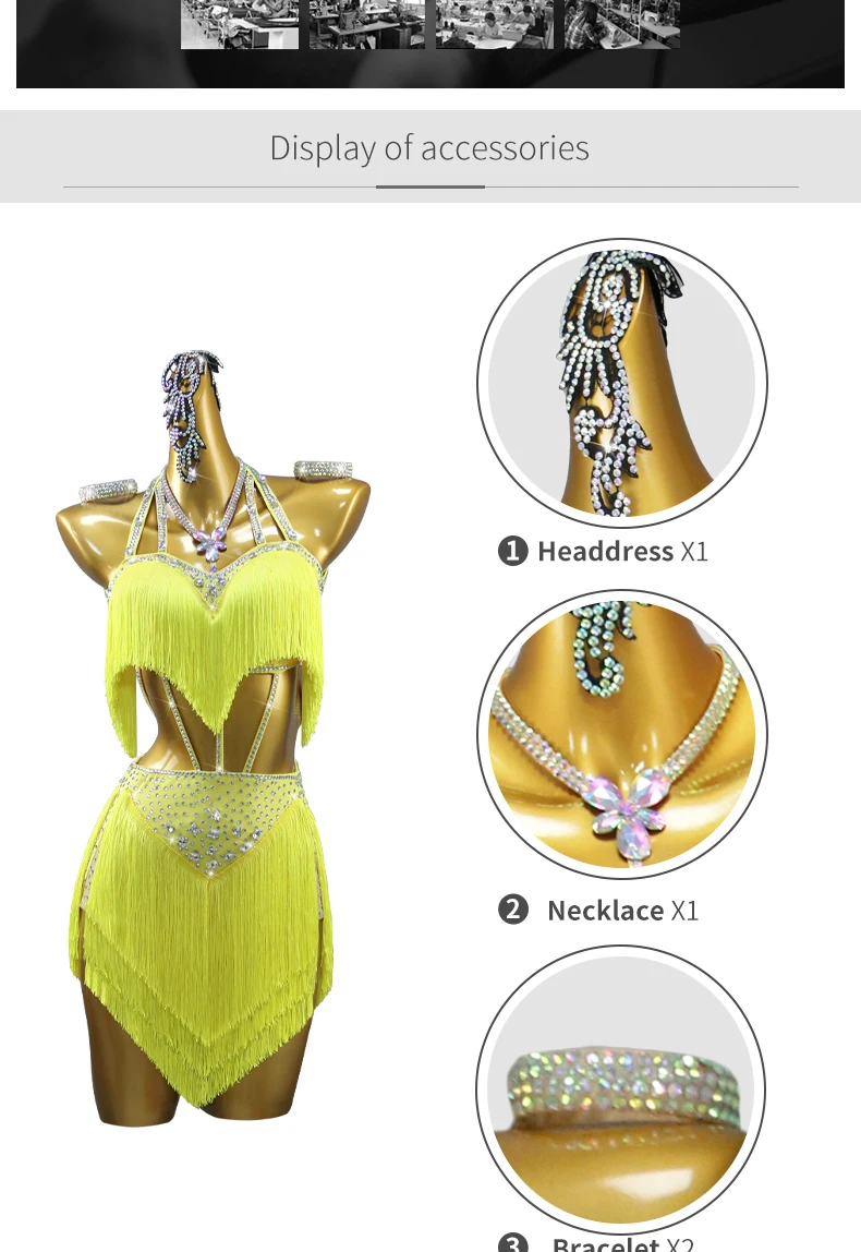2026 Damen Partykleid Lateinamerikanisches Tanzkostüm Mädchen Tanzkleidung Kleider für Abschlussball und Party Erwachsene Sportliche Elegante Cabaret-Kostüme mit Fransen – Detail 4