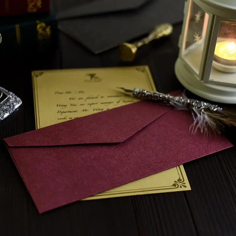 5/10 pçs estilo ocidental cor sólida envelope de papel em branco retro business5envelope fogo pintura convite mão conta envelope