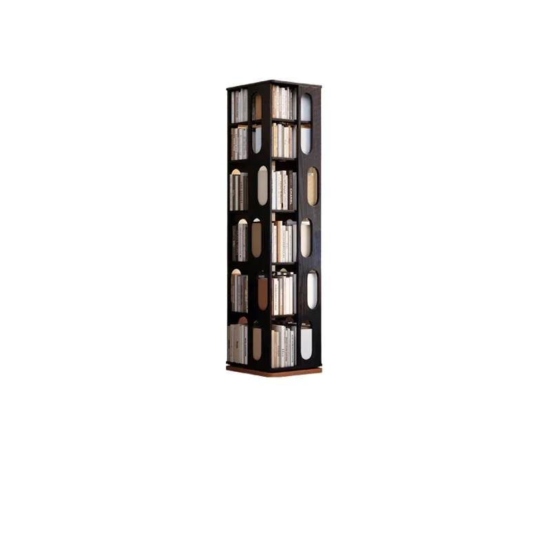 Bookshelf living room Internet celebrity solid wood retro bookcase floor-to-ceiling multi-layer storage shelf