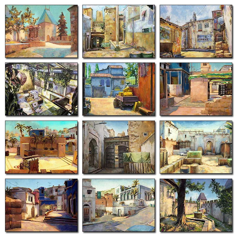 Popular Counter Strike Cs Go Gun Shooting Game Scene Poster Print Canvas Print Wall Art Picture Living Room Home Decor