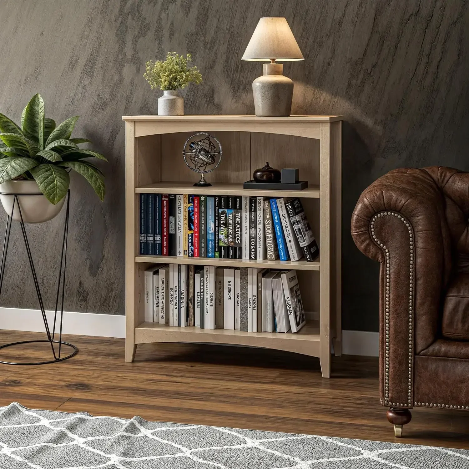 Camaflexi Shaker Style 3 Shelf Bookcase/Solid Wood / 36