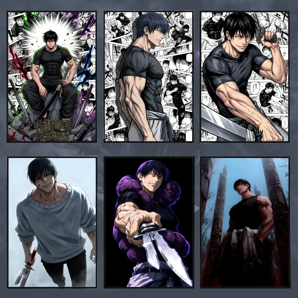 F-Fushiguro T-Toji Zenin JJK Poster PP Self Adhesive Decorative Poster Waterproof Waterproof for Apartment Bedroom