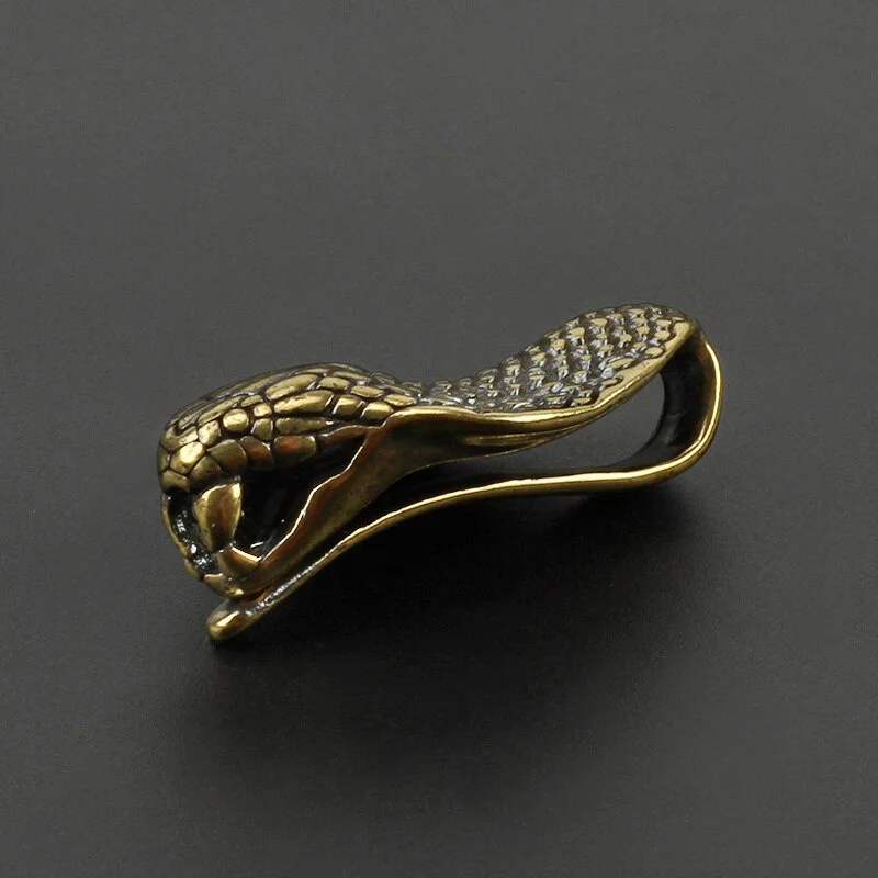 Snake Waist Belt Clip Brass Money Clip Outdoor Small Tool EDC Snake White Copper Belt Buckle