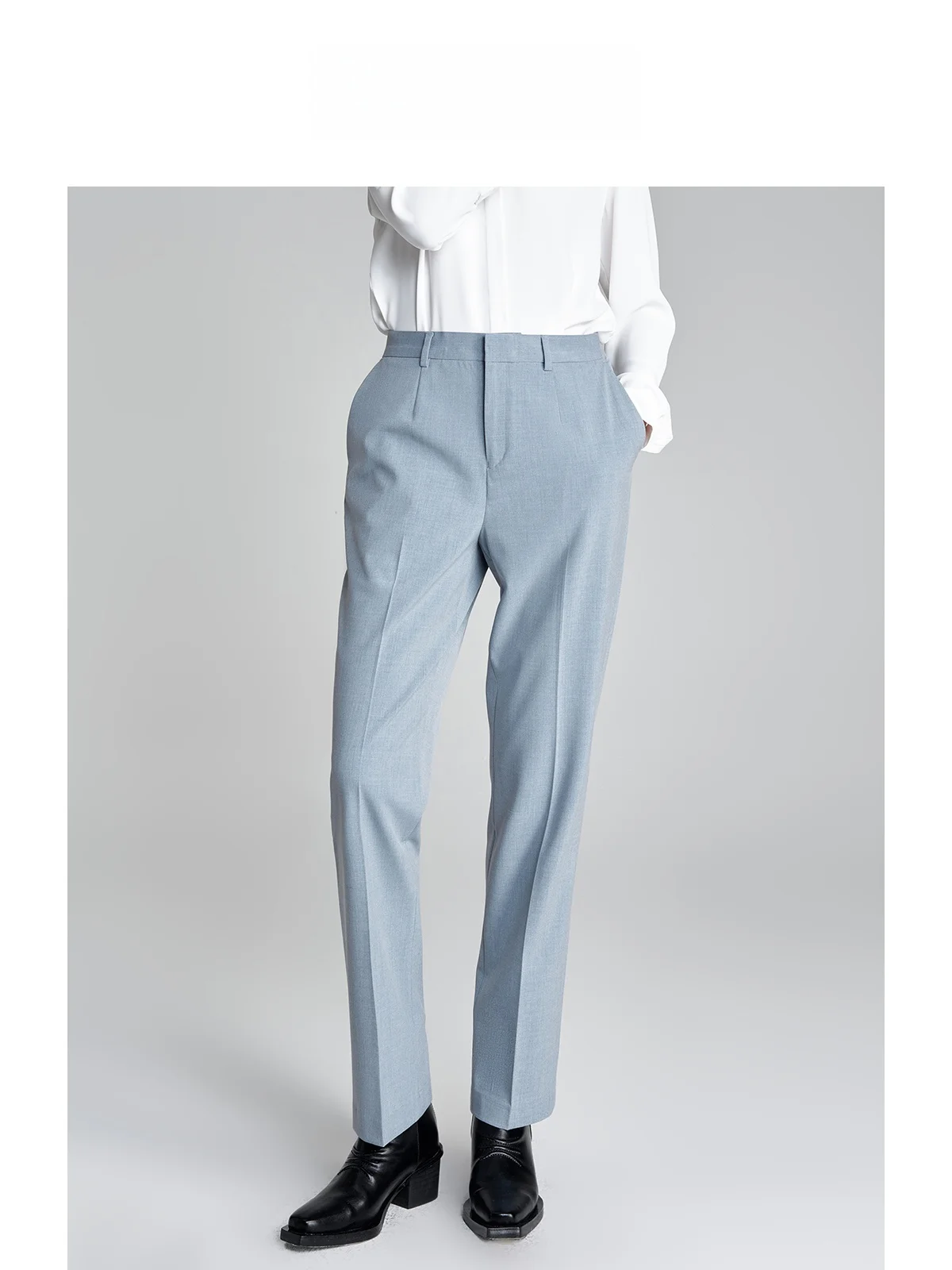 

LeLenth High Waist Straight Leg Suit Pants Casual Workwear for Women Breathable Comfortable Polyester Blend Spring Commute Style