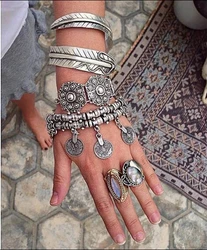 Afghan Vintage Coin Tassel Bracelets for Women Female Metal Turkish Gypsy Ethnic Bracelets Gypsy Turkish Party Jewelry Gift