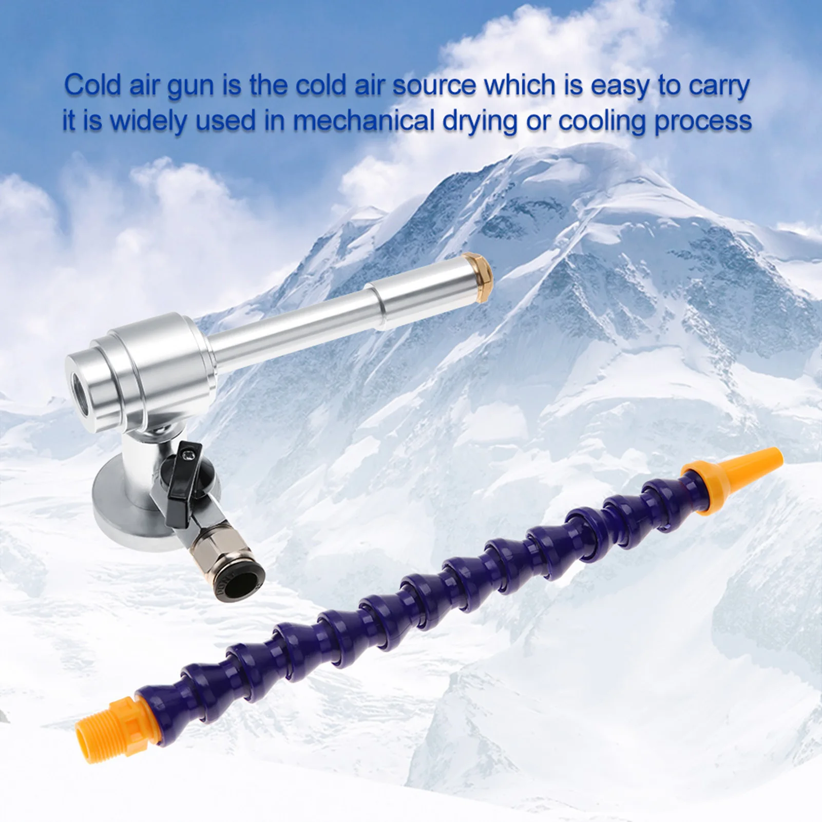 Cold Air Dry Cooling Gun 160MM Vortex Cold Air Gun Dry Cooling Airflow Machine With Flexible Tube Hot Cold Air Dry Cooling Gun