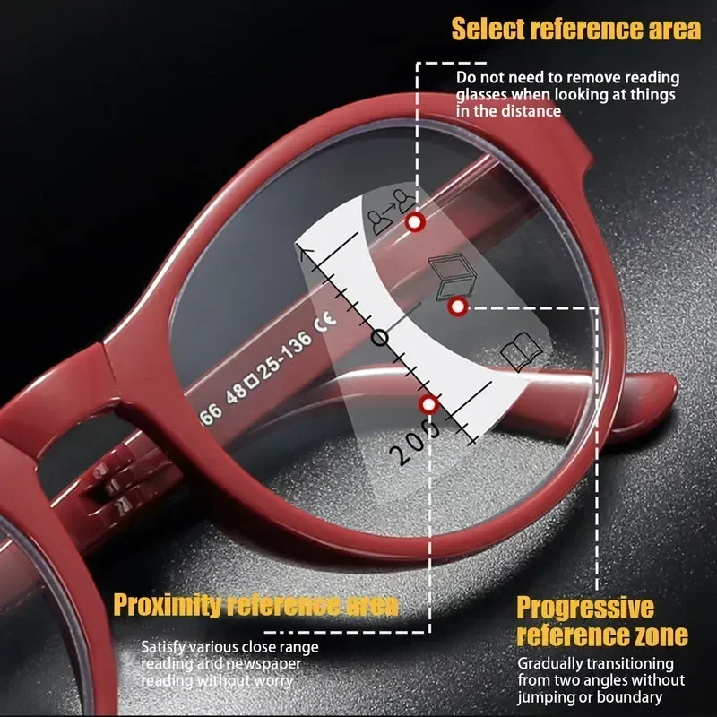 Fashion Folding Multifocal Reading Glasses Men Women Near Far HD Lens Presbyopia Eyewear Foladable Progressive Eyeglasses Box