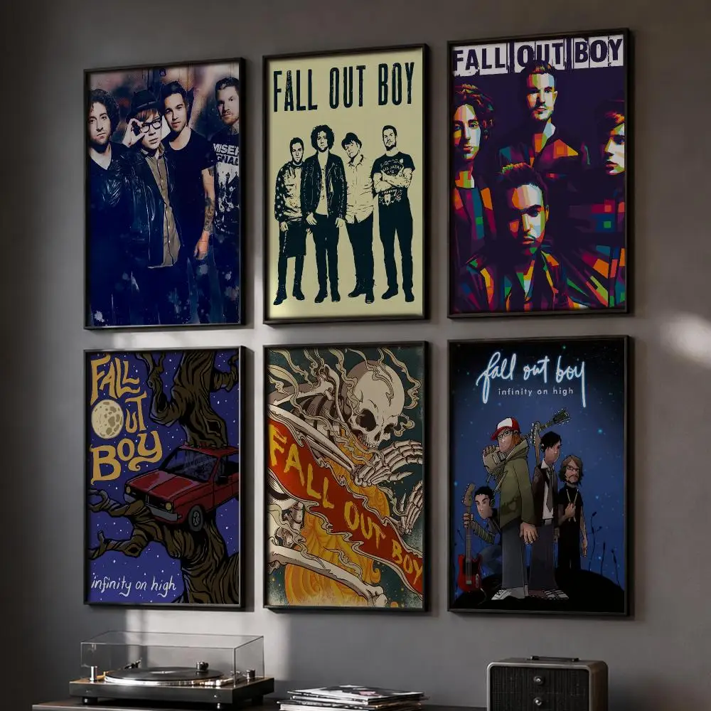Rock F-Fall Out Boy Band Poster HD Home Wall Stickers House Hallway Living Room Bedroom Bar Office Decor Art Prints
