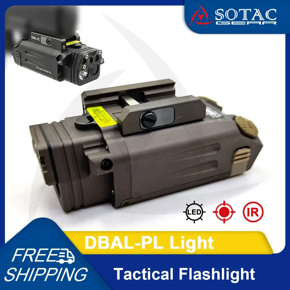 

Tactical DBAL PL IR Flashlight Red Laser Constant Weapon Hunting DBAL-PL Light LED Fit 20mm Rail SOTAC GEAR