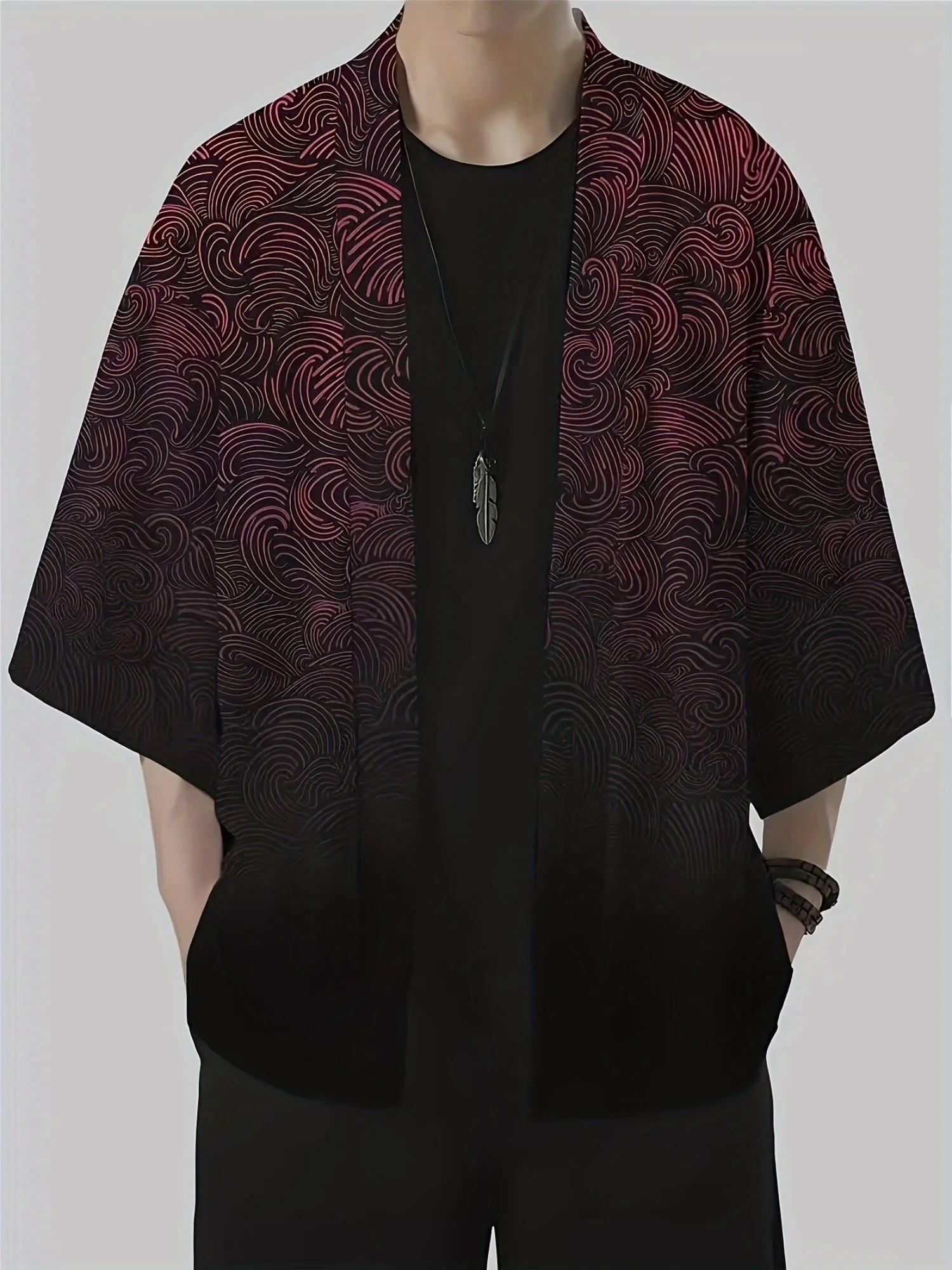 2026 Summer Men's Kimono 3D Printed Design Breathable Lightweight Casual Fashion Outdoor Street Men's Clothing