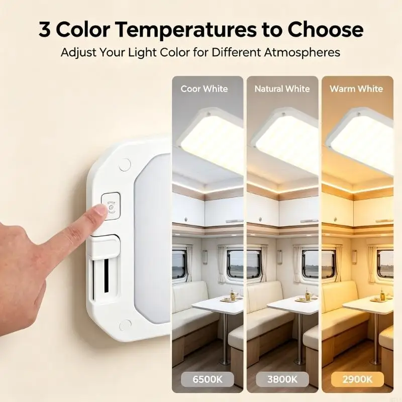 M76E Multicolor Motorhome Interior Light With Memory Function Shatterproof Design For Trucks
