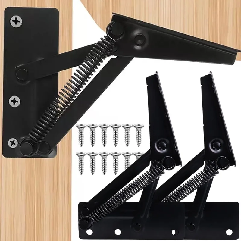 

2Pcs 80 Degree Foldable Lifting Bracket Cabinets Sofa Hinge Lifter Furniture Storage Support Hinges Spring Standing Rack Hinge
