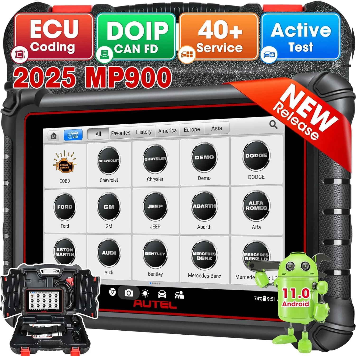 Autel MaxiPRO MP900 Car Diagnostics Tool ECU Coding Support CAN FD/DoIP Pre&Post Scan Upgraded of MP808BTPro MK900 BT MS906