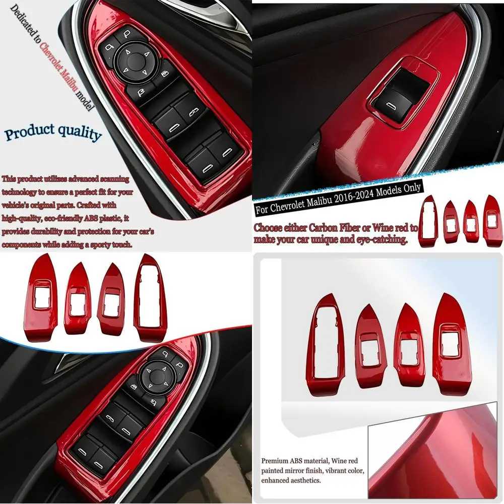 

Armrest Window Switch Panel Cover, for Chevrolet Malibu 2016 2017 2018 2019 2020 2021 2022 2023 2024 Door Window Control Panel C
