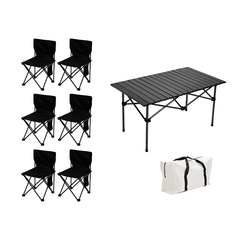 

Multifunctional 7 Pcs Travel Outdoor Folding Lightweight Portable Metal Picnic Camp Table And Chair Sets For Trip