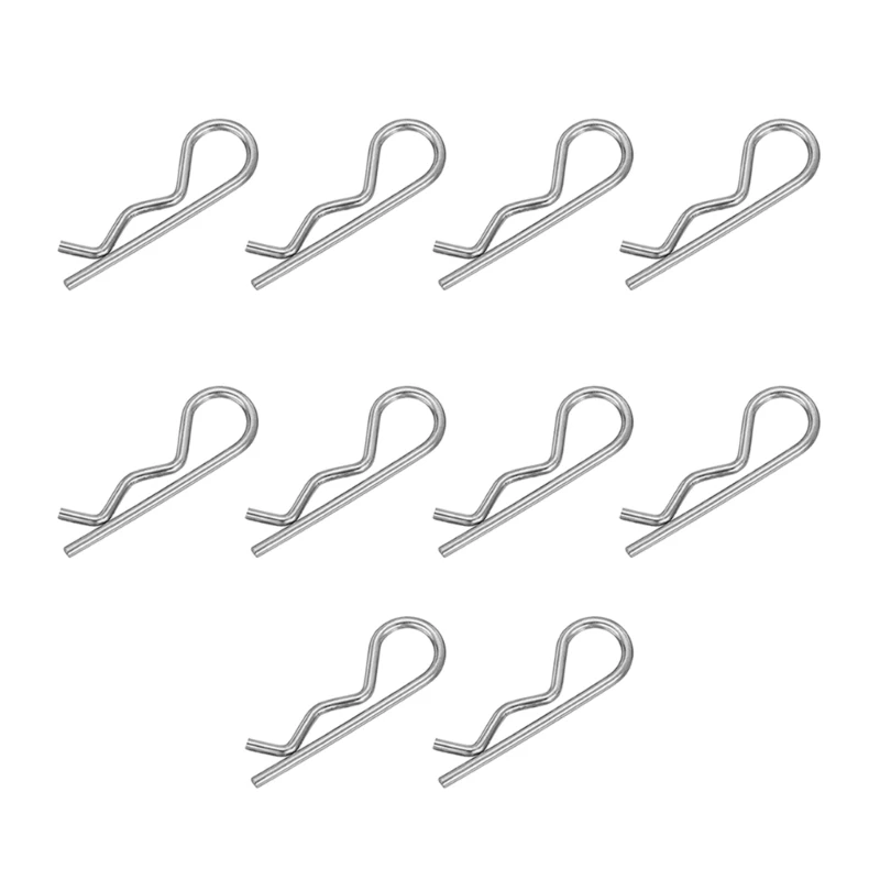 Pack Of 10 R Shaped Spring Cotter Pins Steel Retaining Clips Corrosions Resistant Clip set for Secure Hitch Pin Locking