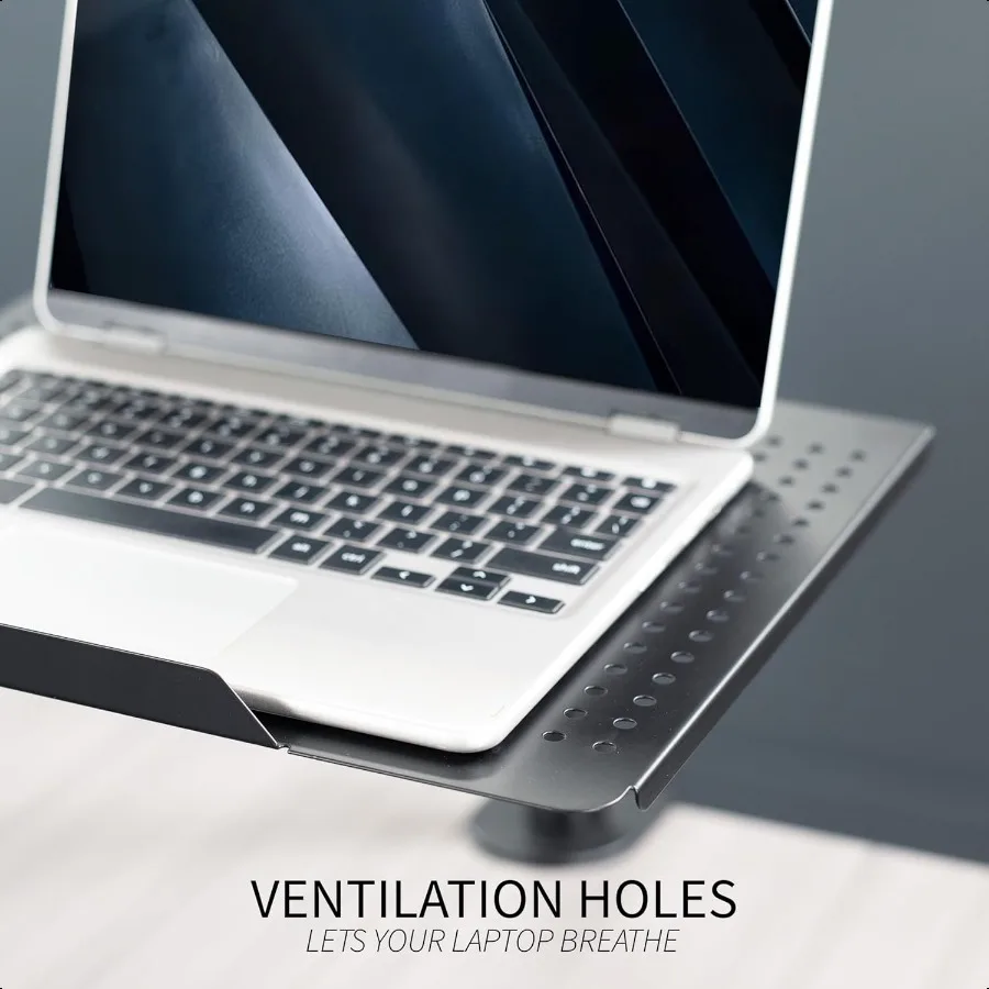 Enkele laptop notebook bureauhouder, volledig verstelbare verlenging met Cclamp, geschikt voor laptops tot 17 inch, zwart STANDV001L