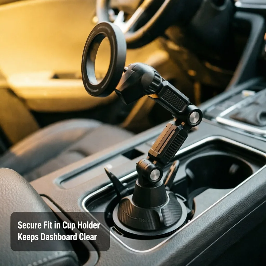 Magnetic Car Phone Holder Cup, Holder Mount Adjustable Arm Dashboard, Navigation GPS Smartphone Stand Universal, Vehicle Bracket