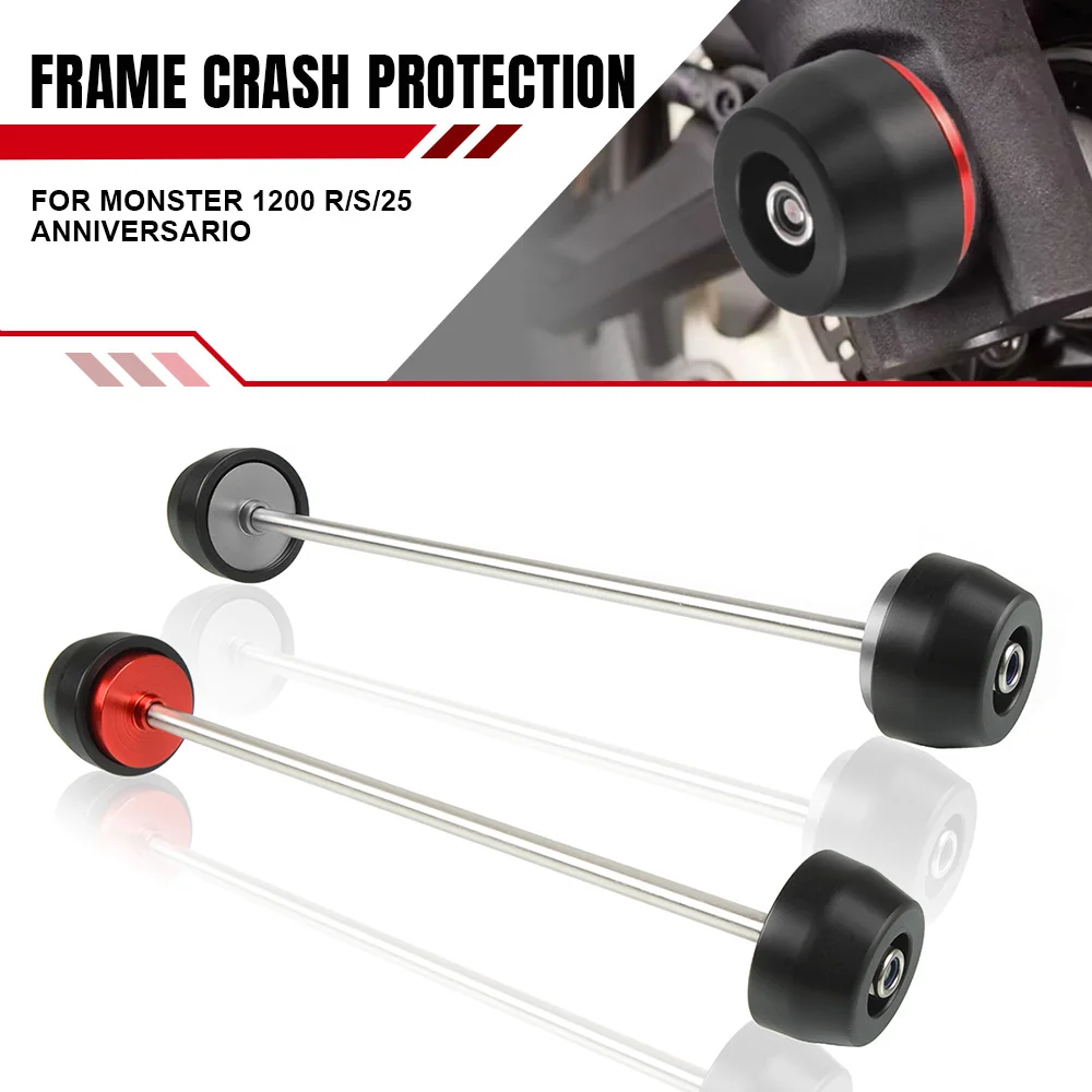 

Motorcycle Frame Crash Pads Engine Case Sliders Protector Front Spindle Bobbins For Ducati Monster 1200 R/S/25 Anniversario