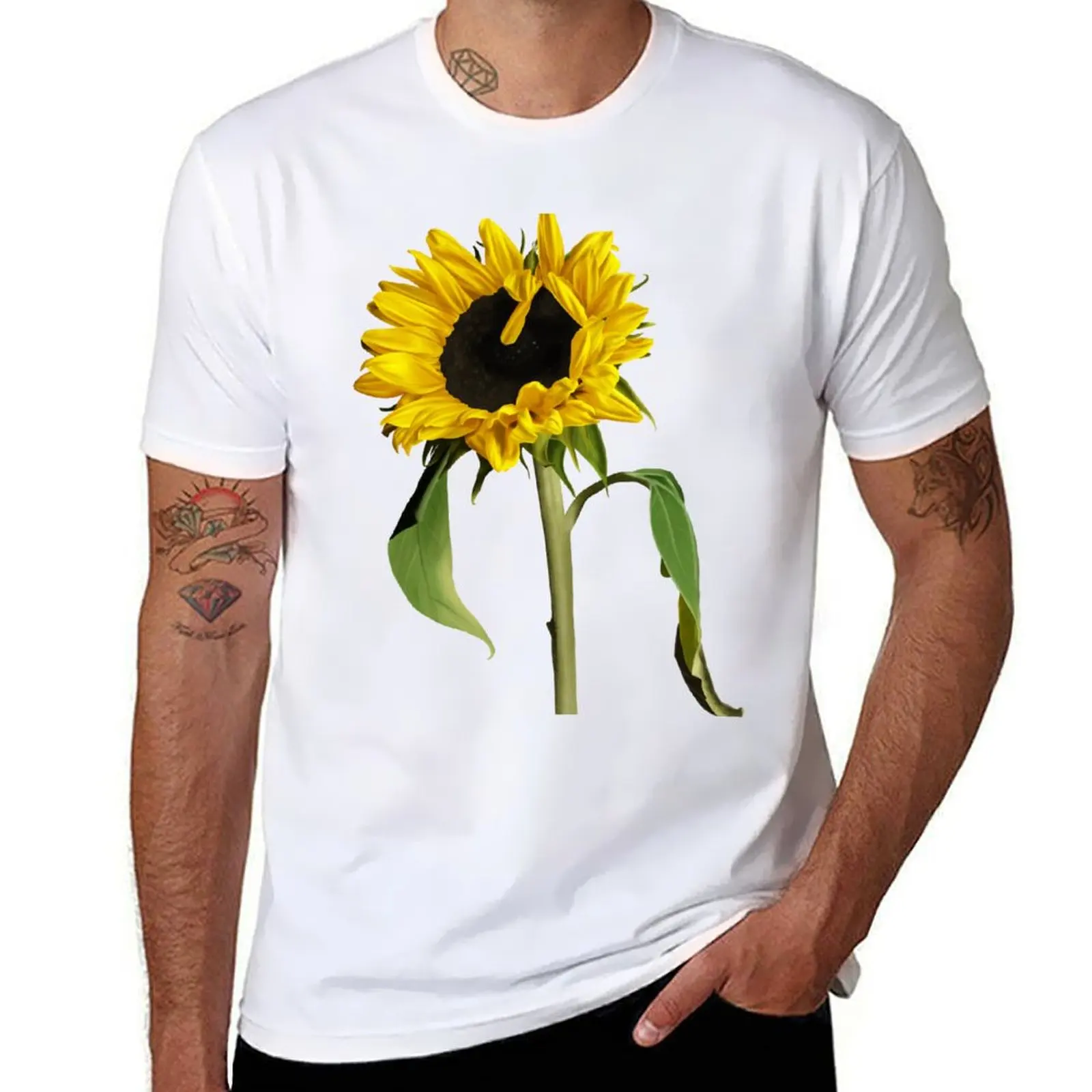 

T-Shirt t t graphic for 100% shirts shirts funny sunflower man cotton