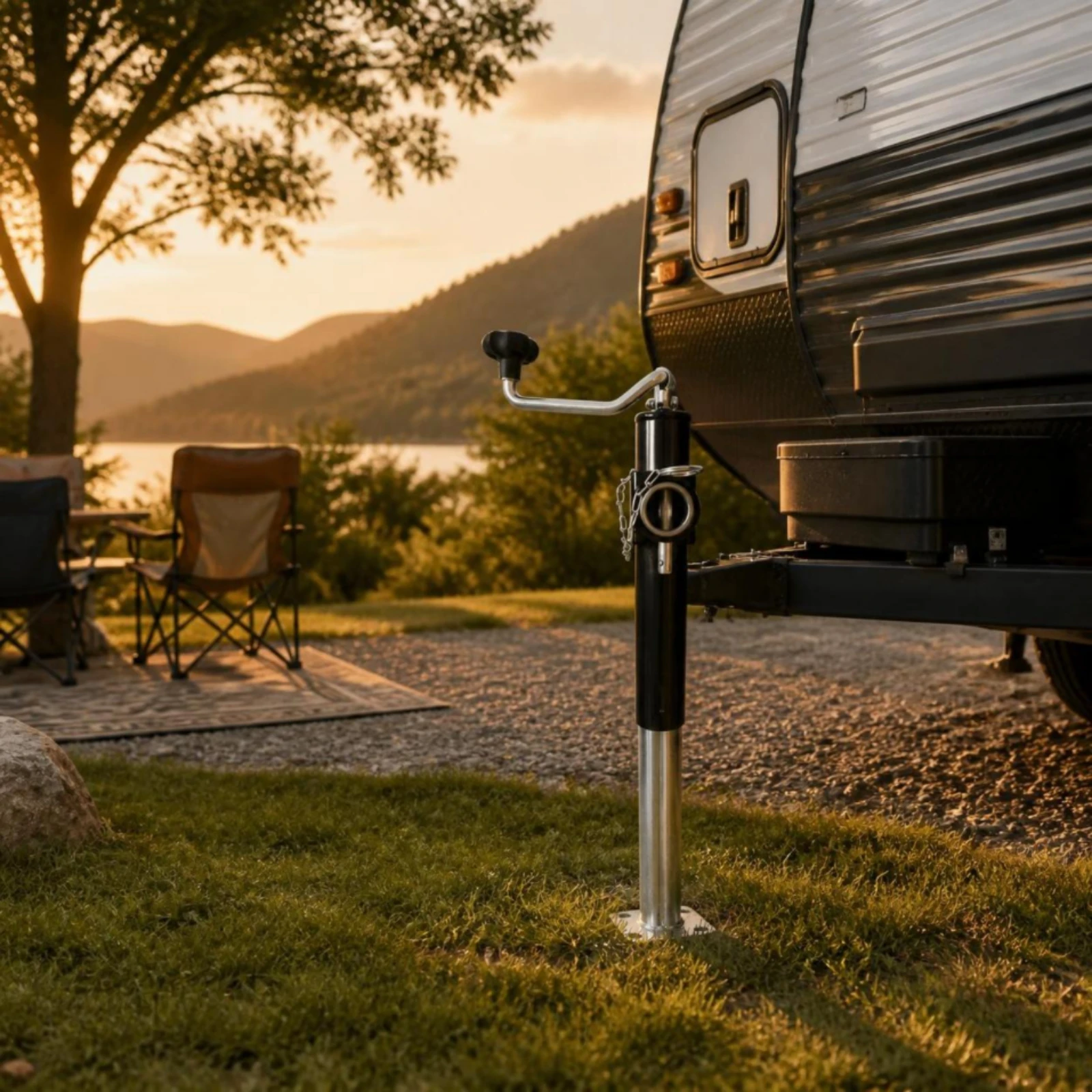 Trailer Jack Manual Trailer Jack with Mounting Bracket Frame Plate Adjustable Hardware Easy Installation for RV Owners, RVs