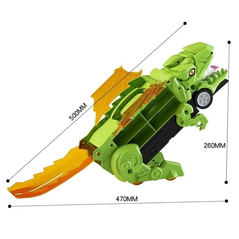 折りたたみ式恐竜輸送車、ロールして食べる、12台の合金製車、恐竜が車を飲み込む、プラスチック製車両レーシングトラック