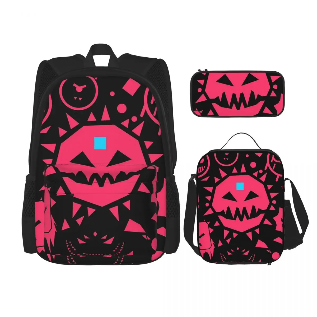 Just Shapes And Beats Backpacks Boys Girls Bookbag Students School Bags Cartoon Kids Rucksack Lunch Bag Pen Bag Three-Piece Set