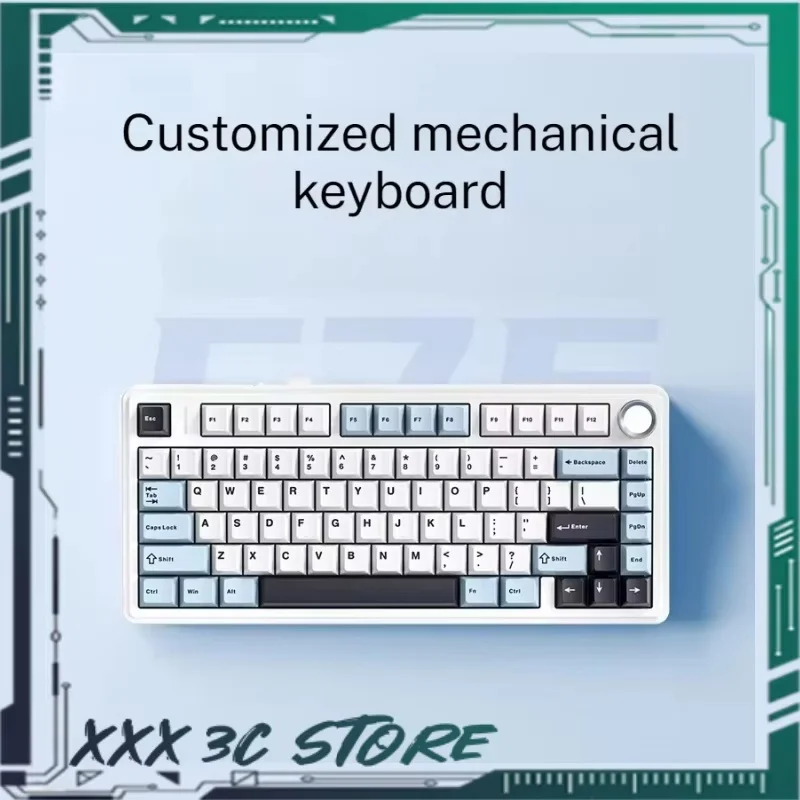 

AULA F75 Gaming Mechanical Keyboard Tri-Mode RGB PBT Keycaps Hot-Swap Gasket Structure 75% Layout Customized PC Game Keyboard