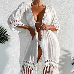 Crochet Bikini Hot Summer Women Bikini Cover Up Floral Lace Hollow Swimsuit Cover-Ups Bathing Suit Beachwear Tunic Beach Dress