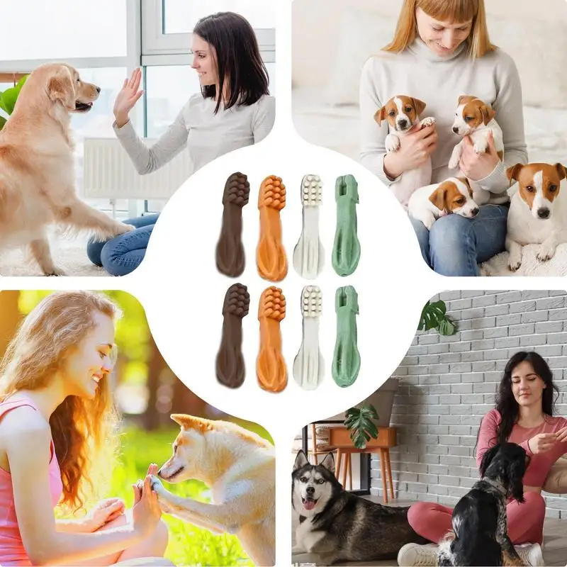 8pcs Durable Dog Chew Toys Dental Sticks Puppy Supplies plant powder material Cleaning Teeth Healthy for Small Medium Large Dog