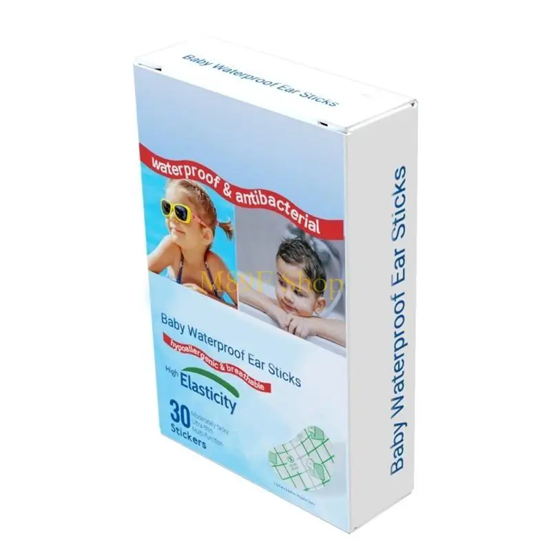 

M89F 30 Pcs/Box Baby Waterproof Ear Stickers Ear Patches Baby Ear Covers for Swimming