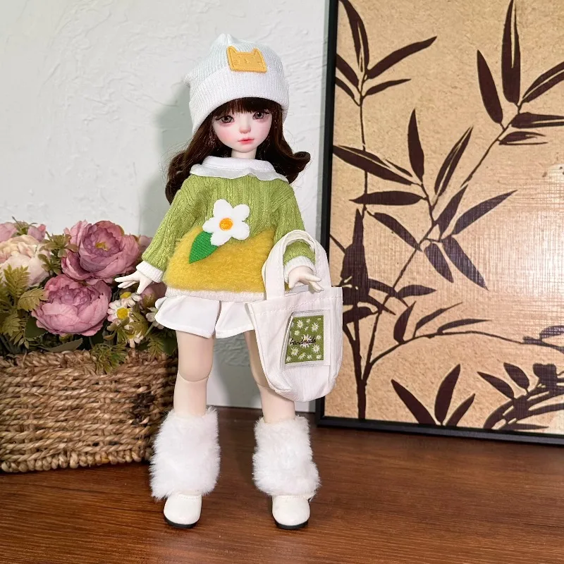 Vêtements d'automne pour poupée BJD 30cm, costume adapté à la poupée 1/6, ensemble jupe pull, accessoires de déguisement pour enfants