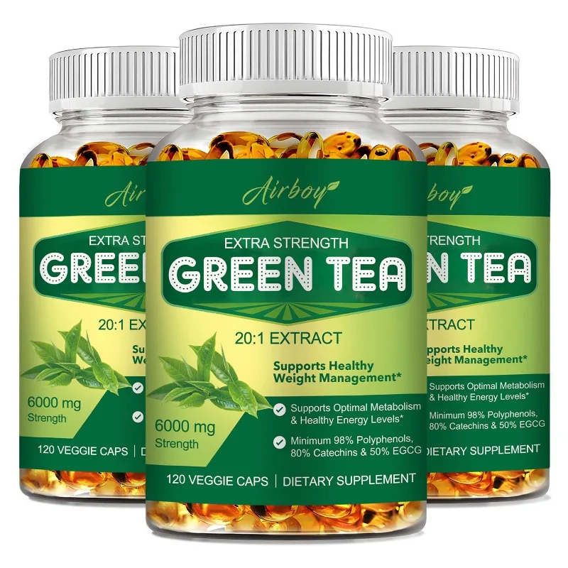

Green Tea Capsules - Energy and Metabolic Support, Antioxidants, Support for Skin and Heart Health