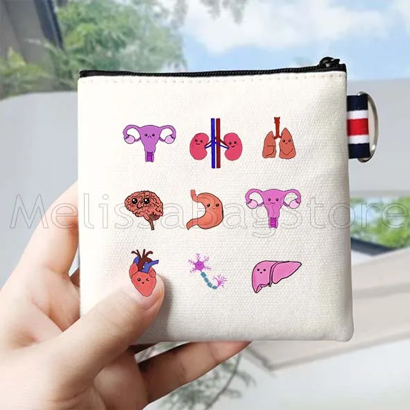 Niedliche Krankenwagen, Krankenschwester, Leben, Stethoskop, Krankenpflege, Segeltuch, Geldbörse, Schlüsseletui, Aufbewahrung, einfache kleine Tasche, Baumwoll-Geldbörse, Reißverschlusstasche