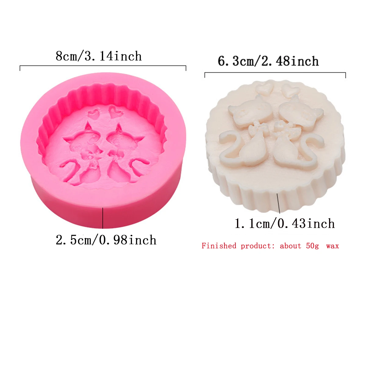 1PC cat aromatherapy silicone mold