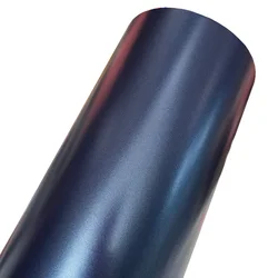 Premium Satin Matte Metallic Midnight Blue Vinyl Wrap Film Sheet with Air-Release Self Adhesive Decal Car Wrapping