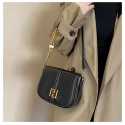 2024 designs classic french retro style solid PU women shoudler bag chain crossbody bag OL versatile party outfit casual tote