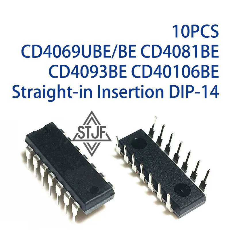 10PCS CD4069UBE/BE CD4081BE CD4093BE CD40106BE Straight-in Insertion DIP-14