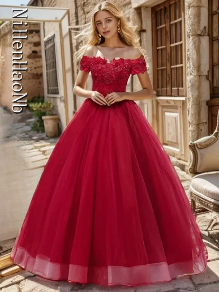 Vestido longo para mulheres, vestidos A-Line, vestidos de festa formais Quinceanera Moda, luxo