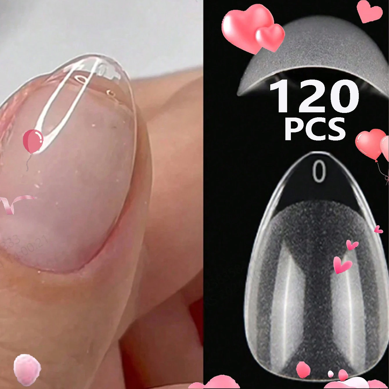 120pcs XXS Super Short Almond Full Cover Sculpted Soft Gel Nail Tips Press on Fake Nails Tailor-made for Short Small Nail Beds