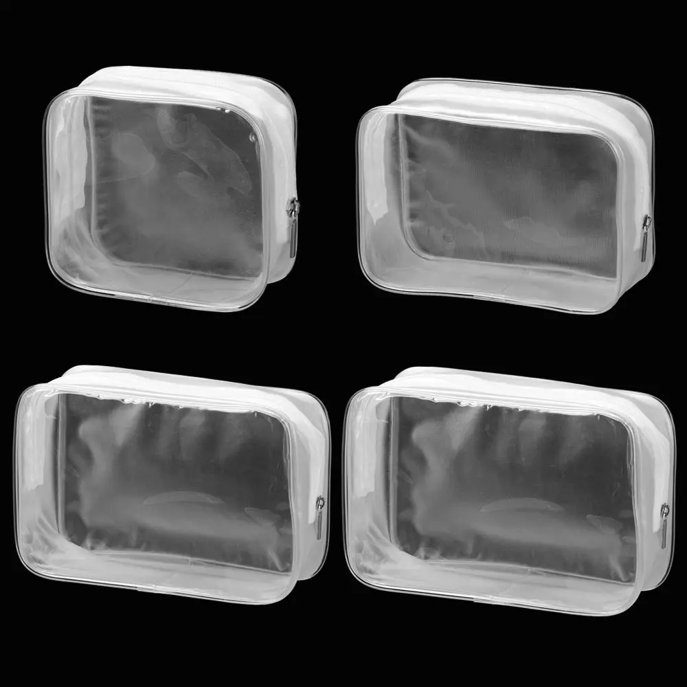 1/4pcs Transparent Beauty Case Wash Bags Travel Organizer Beautician Cosmetic Holder Clear Makeup Cases PVC Bags